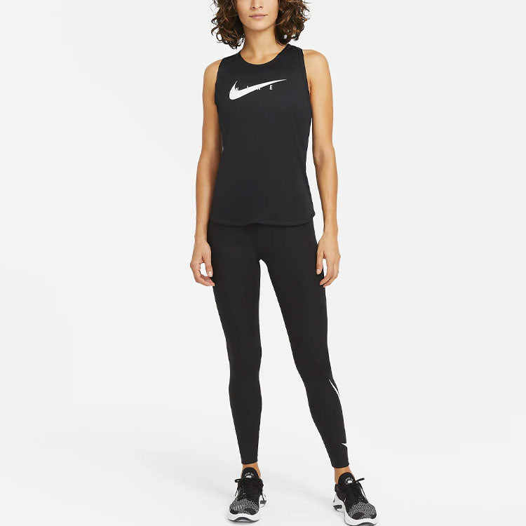 (WMNS) Nike Swoosh Run Logo Fitness Pants Black DA1146-010