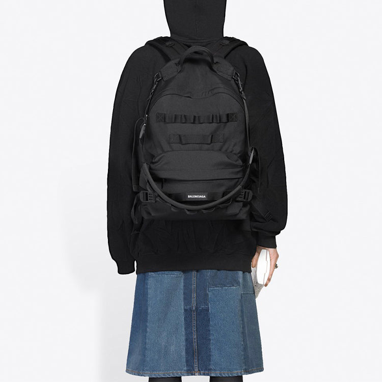 (WMNS) Balenciaga Multi-Color Logo Printing Hoodie Black 578135TJVI62771