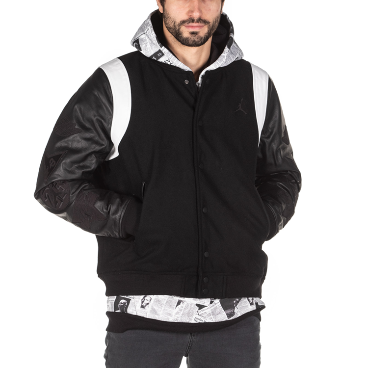 Air Jordan DNA Varsity Jacket Sleeve Colorblock Casual Black AT9959-011