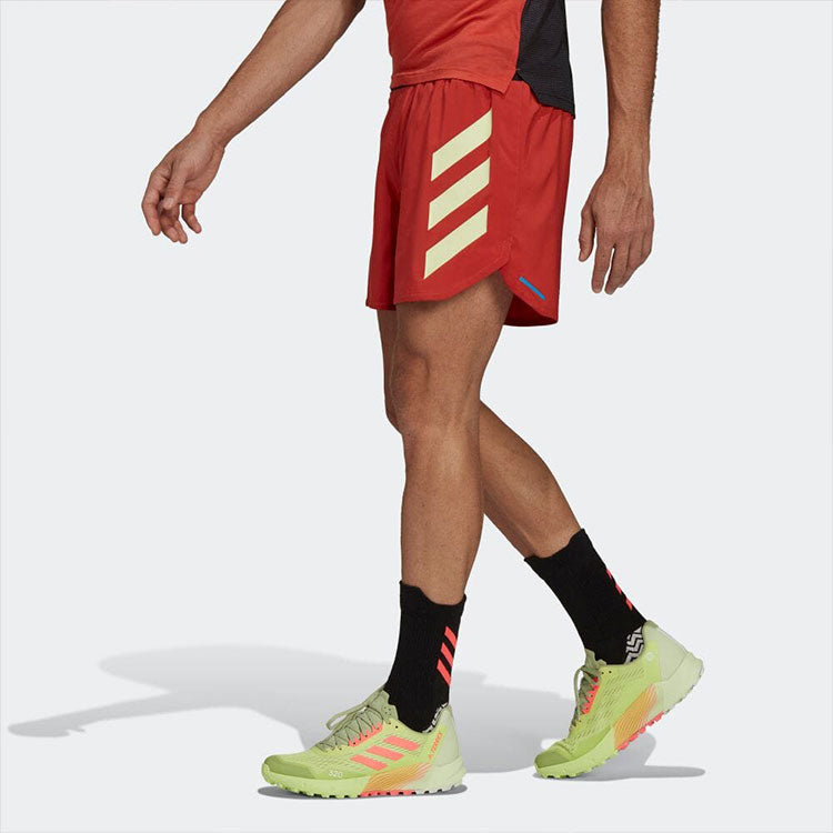 adidas Colorblock Straight Slim Fit Reflective Sports Shorts 'Red' H11752