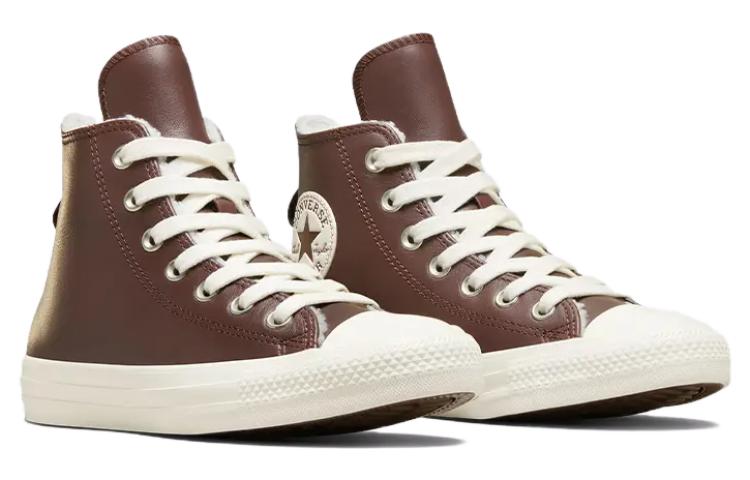 (WMNS) Converse Chuck Taylor All Star Leather Faux Fur Lining 'Dark Brown' A07946C