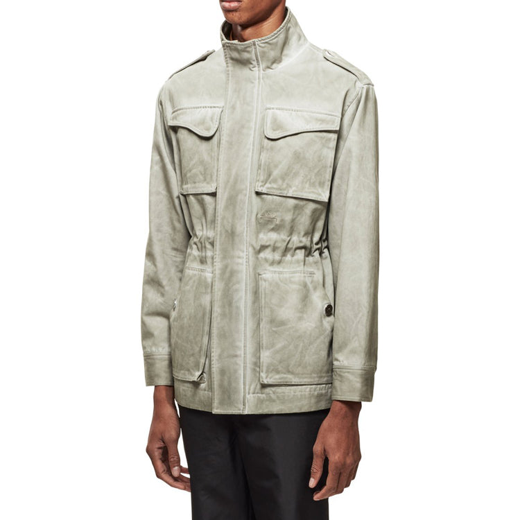 Men's A-COLD-WALL* FW20 Solid Color Stand Collar Multiple Pockets Jacket light grey ACWMO027-STN