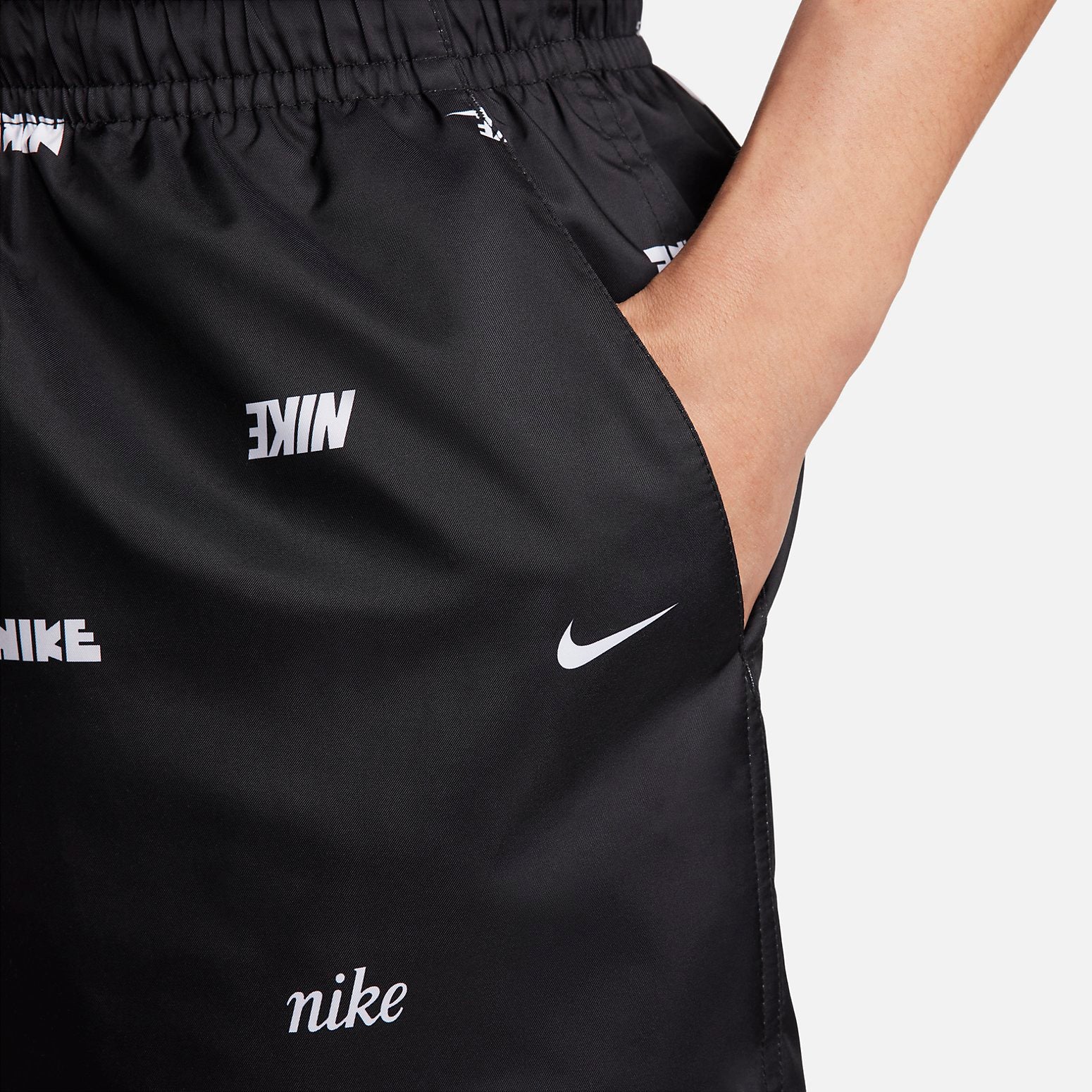 Nike Club Woven Allover Print Flow Shorts 'Black' FB7441-010