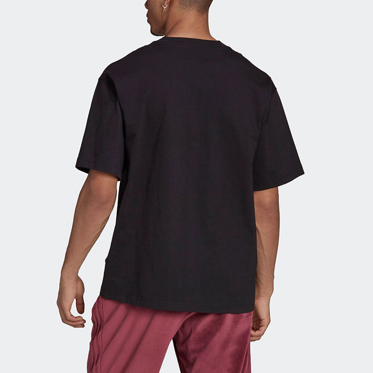 adidas originals Solid Color Loose Sports Short Sleeve Black H09172