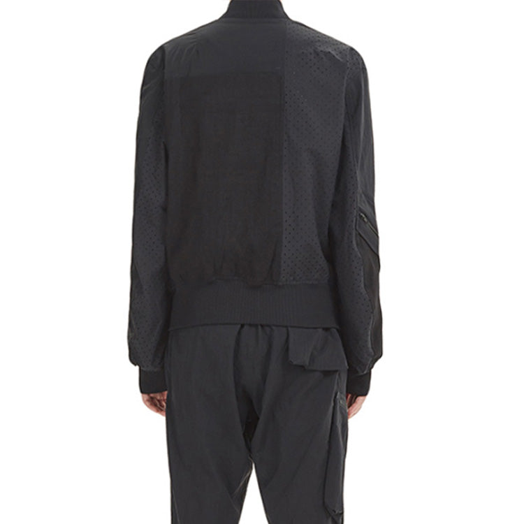 Men's Y-3 Tech-Ctn Bomber Jacket Baseball Collar Long Sleeves Casual Black DY7657