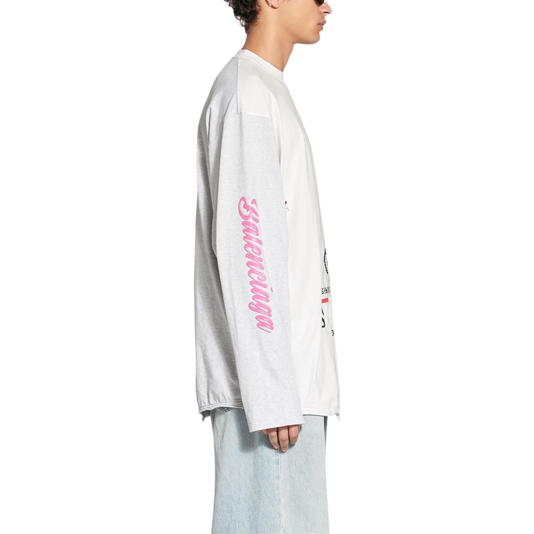 Balenciaga Upside Down Long Sleeve T-Shirt 'White' 698155TMVC99000