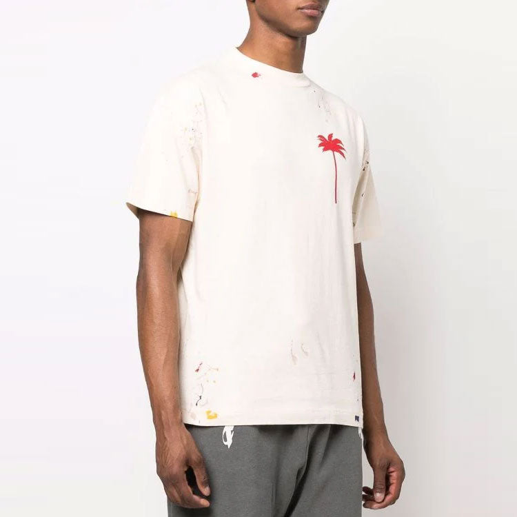 Palm Angels Palm Tree Painted T-shirt 'Off White Red' PMAA001S22JER0030325
