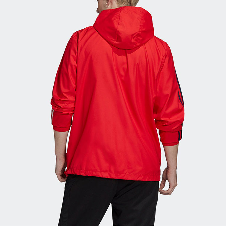 adidas Arsenal Silk Screen team logo Soccer/Football Sports Hooded Jacket Red GE1995