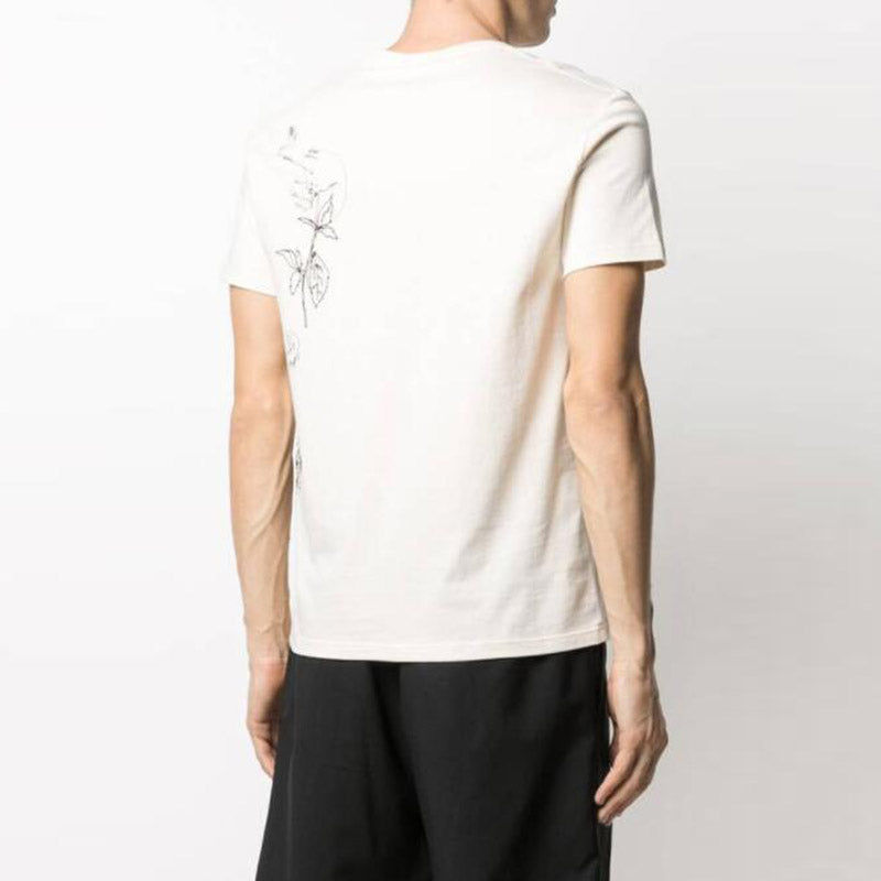 Men's Alexander McQueen SS21 Printing Pattern Round Neck Short Sleeve T-Shirt 650402-QQZ59-0906