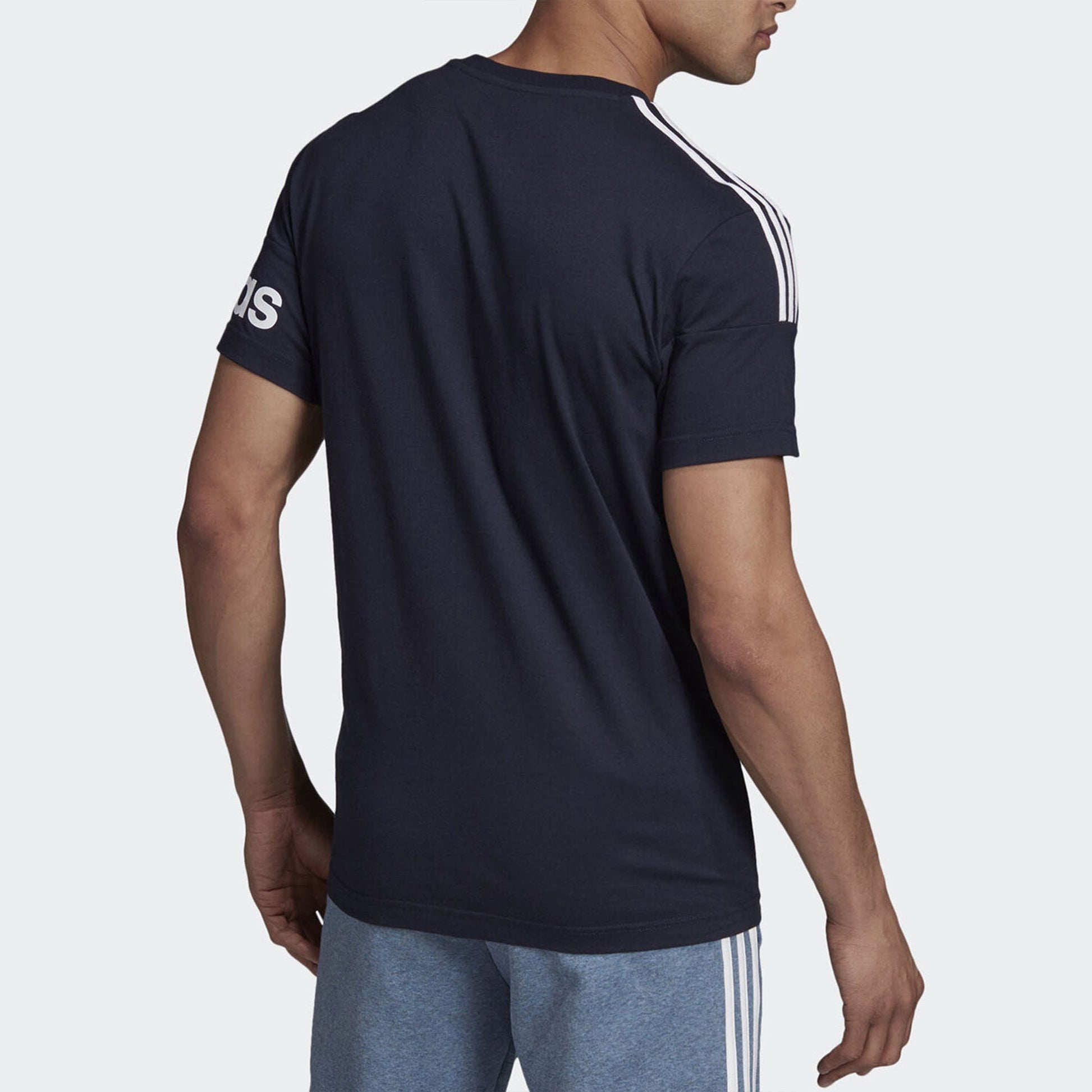adidas Casual Sport Breathable Fabric Round NeckTraining Short Sleeve Men s Navy EI6209