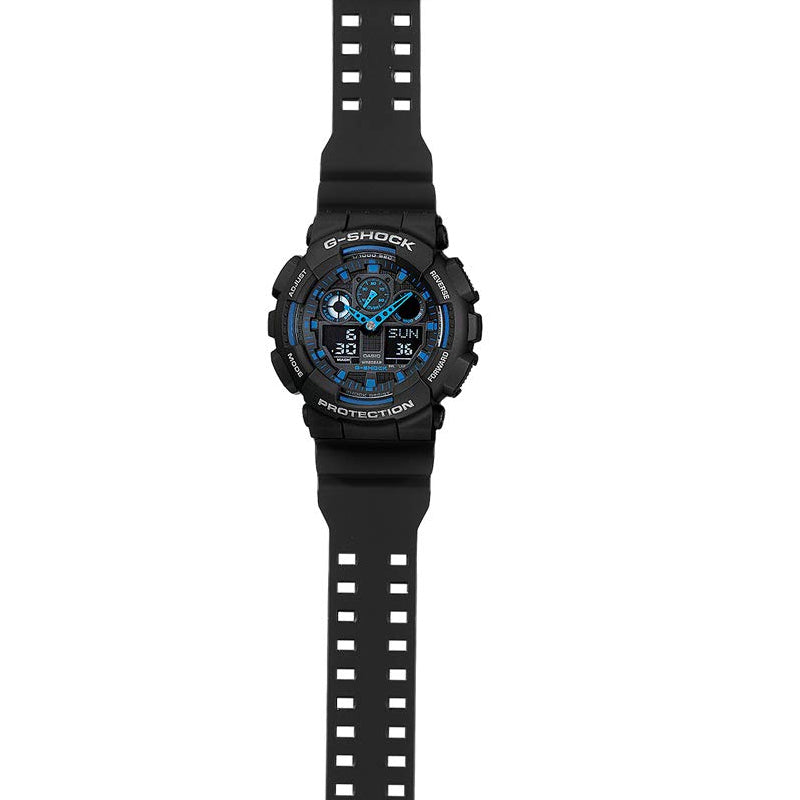 CASIO G-Shock Analog-Digital 'Black Blue' GA-100-1A2D