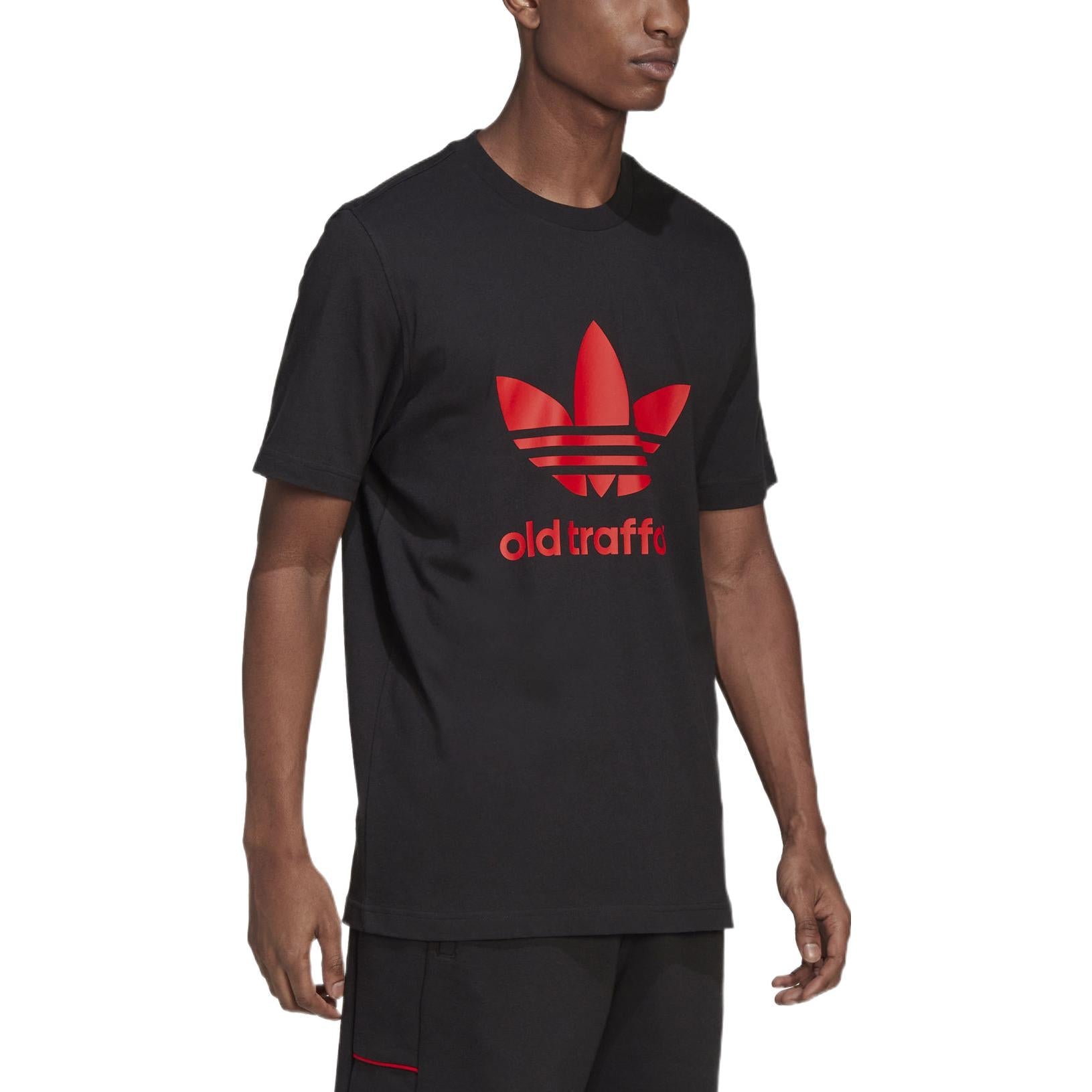 adidas Original Old Trafford Trefoil T-Shirt 'Black' HP0451
