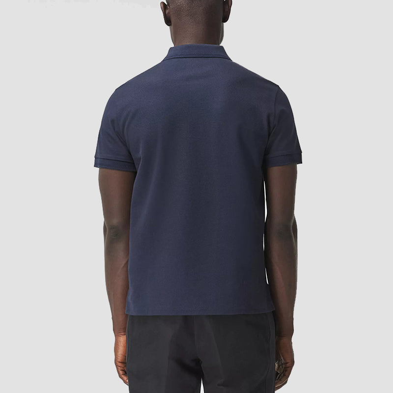 Men's Burberry SS21 Mesh Cotton Short Sleeve Polo Shirt Navy Blue 80288741