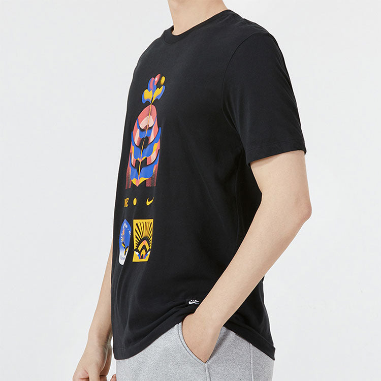 Nike Printing Pattern Round Neck Short Sleeve Black DM5431-010