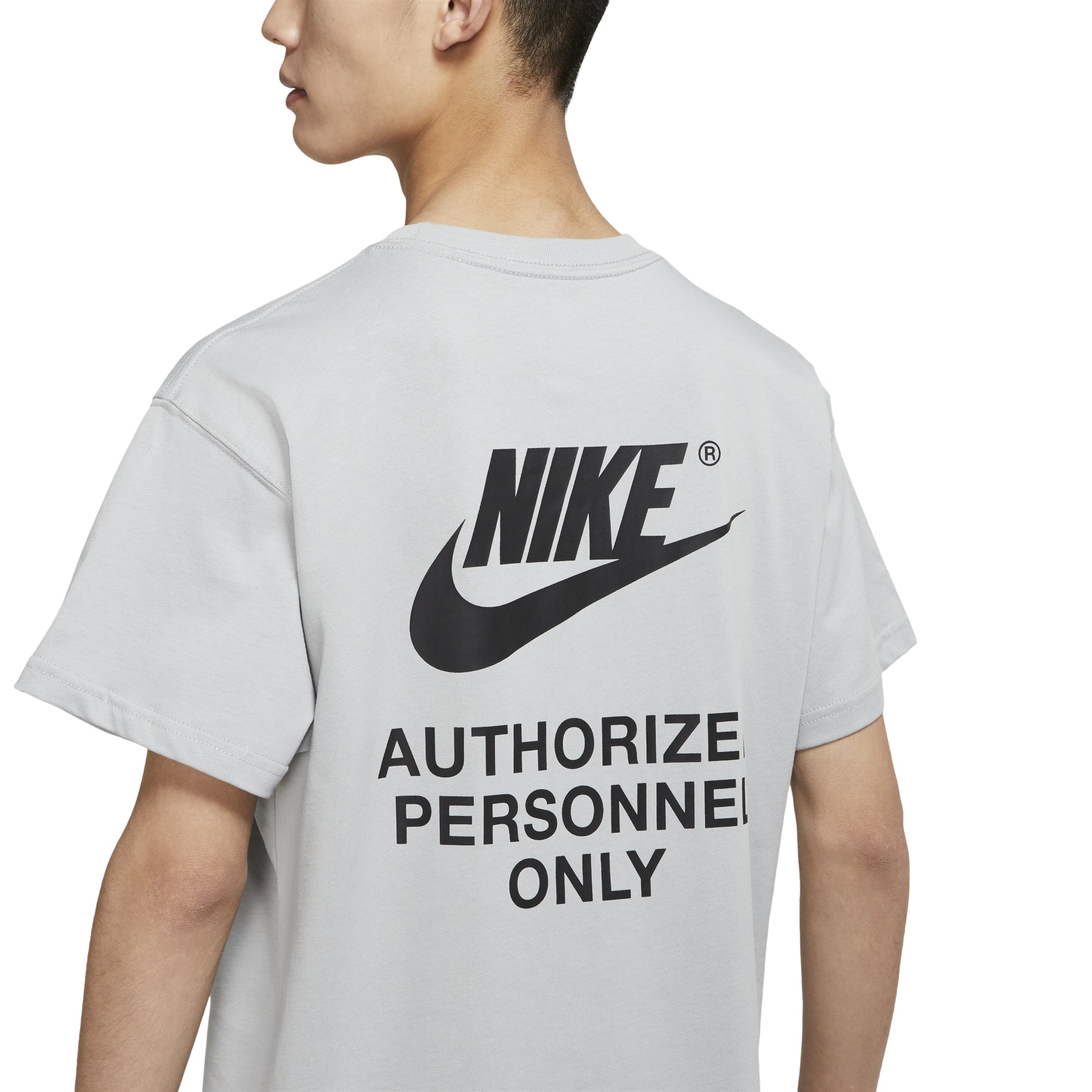 Nike Printing Alphabet Logo Round Neck Cotton Short Sleeve Gray DM6428-077