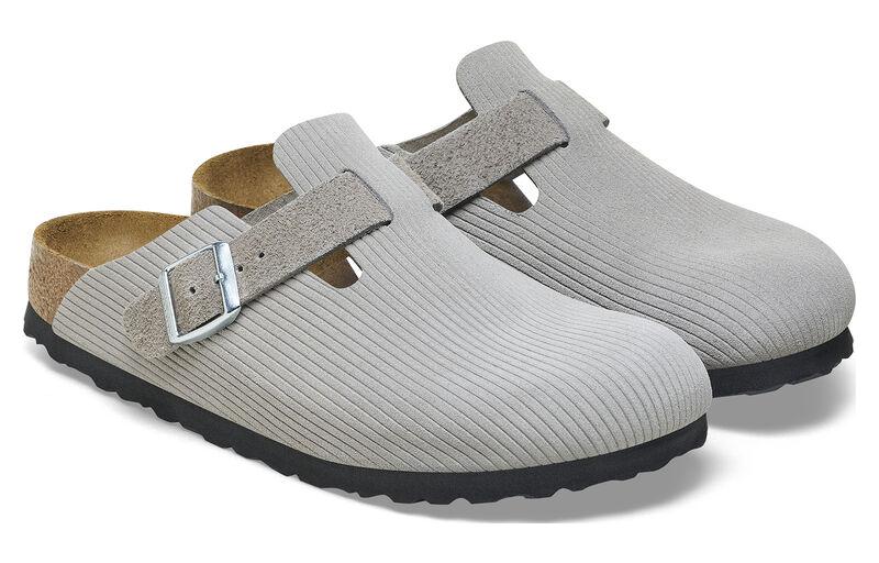 Birkenstock Boston Suede Embossed 'Corduroy Stone Coin' 1026210