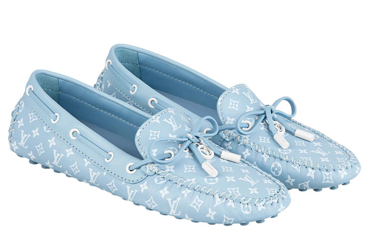 (WMNS) LOUIS VUITTON LV Gloria Moccasin Shoes 'Blue Monogram' 1A9S8W