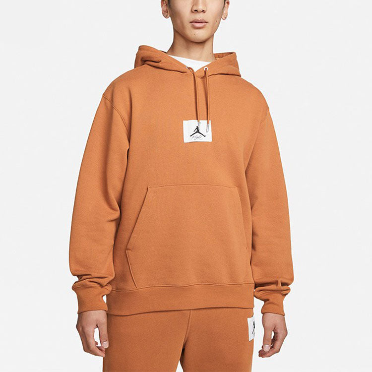 Men's Air Jordan SS22 Logo Pattern Printing Long Sleeves Brown Yellow DA9817-241