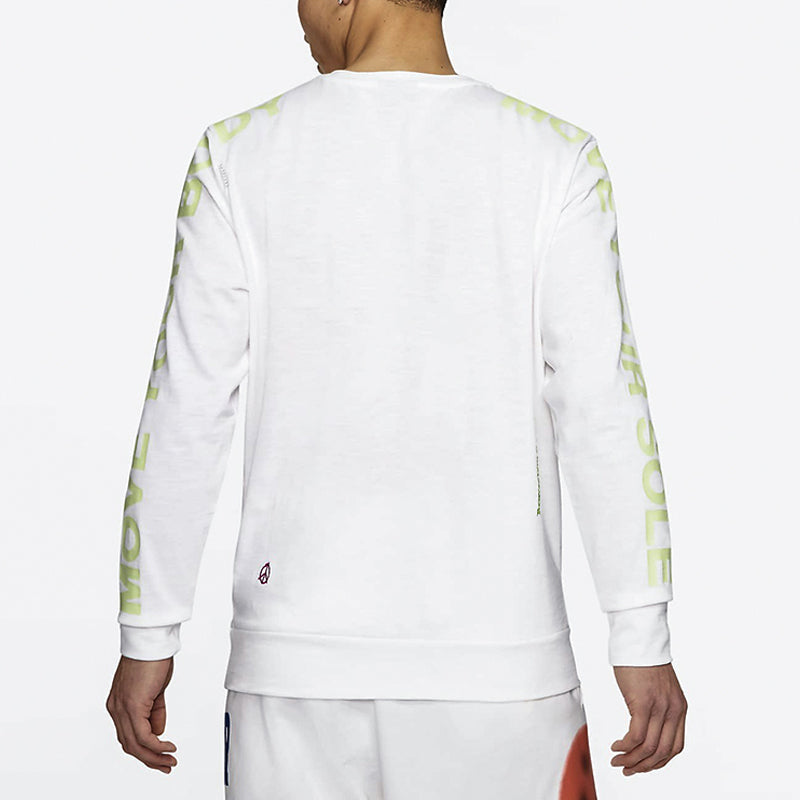 Nike MENS Sports Casual Letter Print Crew-neck White DA0630-100