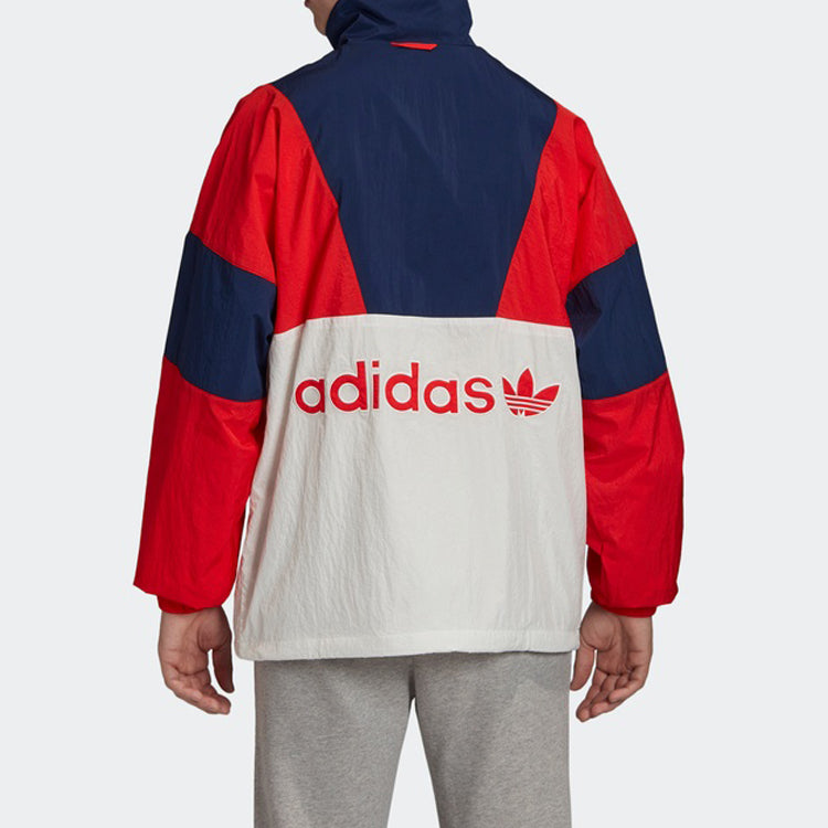 Men's adidas originals Casual Half Zipper Pullover Red FM2201