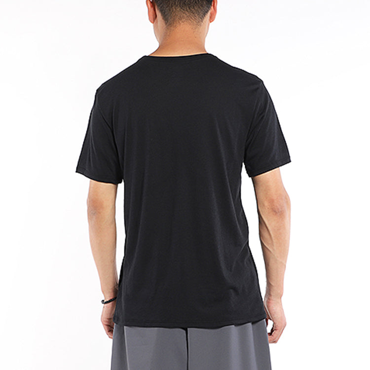 Air Jordan Large Logo Printing Sports Knit Round Neck Short Sleeve Black 834474-010