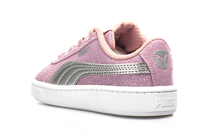 (TD) PUMA Vikky V2 Glitz Casual Board Shoes Grey/Pink 370626-02