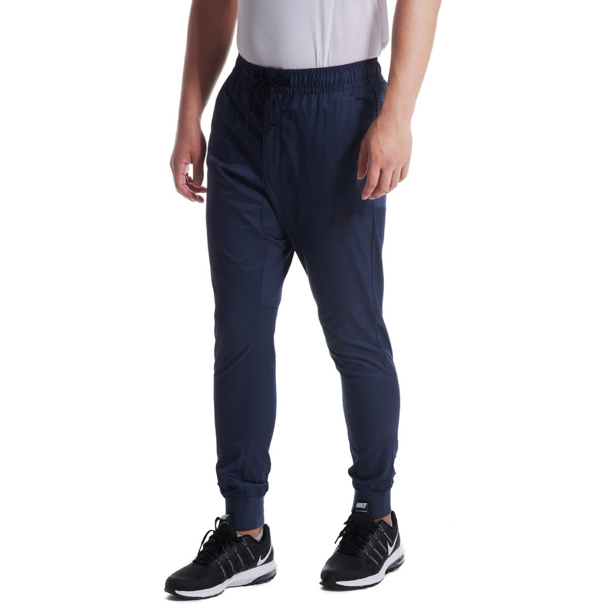 Nike Lacing Solid Color Bundle Feet Sports Long Pants Navy Blue 805099-471