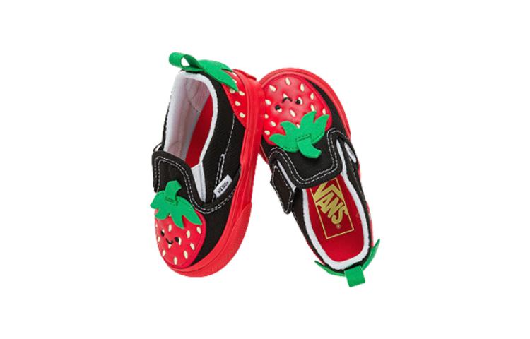 (TD) Vans Slip-On Velcro 'Black Red' VN0005WHREB