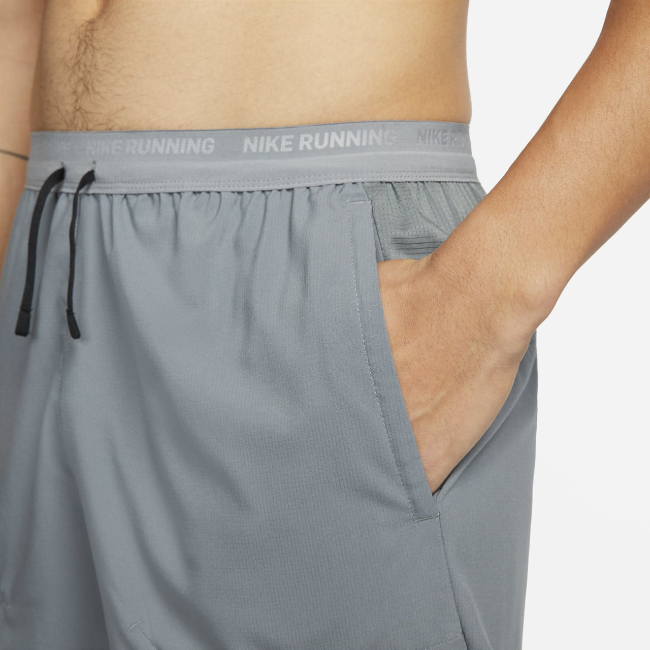 Men's Nike Dri-FIT Solid Color Logo Printing Straight Quick Dry Breathable Sports Shorts Smoke Gray DM4742-084