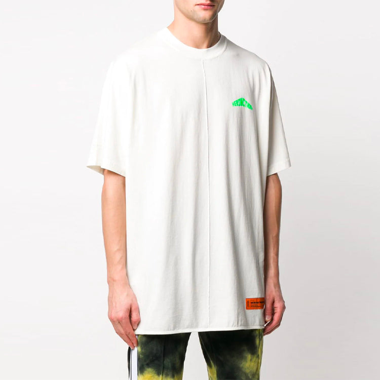 Men's HERON PRESTON Alphabet Short Sleeve White HMAA010S209140260140