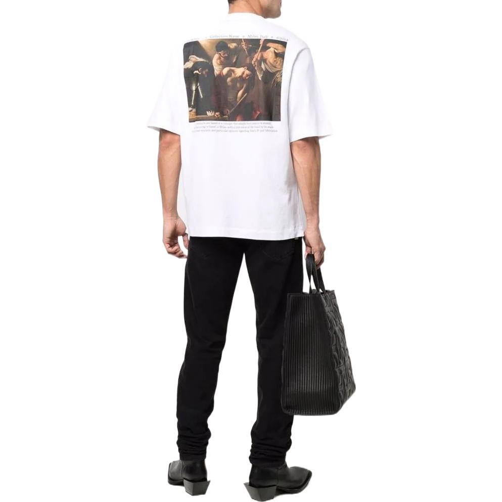 Off-White SS22 Printing Round Neck Pullover Short Sleeve Ordinary Version White OMAA119S22JER0040110
