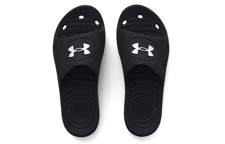 (WMNS) Under Armour Locker 4 Slide 'Black White' 3027013-001