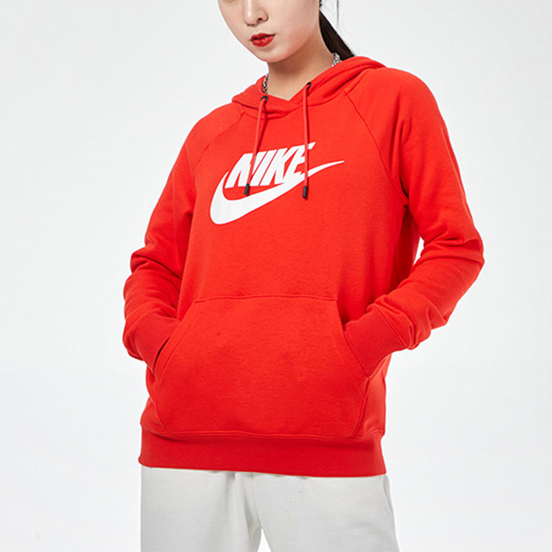 (WMNS) Nike Sportswear Logo Hoodie 'Red' BV4127-675