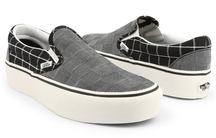 Vans slip-on Skate shoes Checkered 'Grey Black' VN0A3JEZ1AW