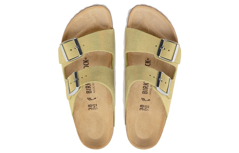 Birkenstock Arizona Suede Leather Sandals 'Shimmering Popcorn' 1024201