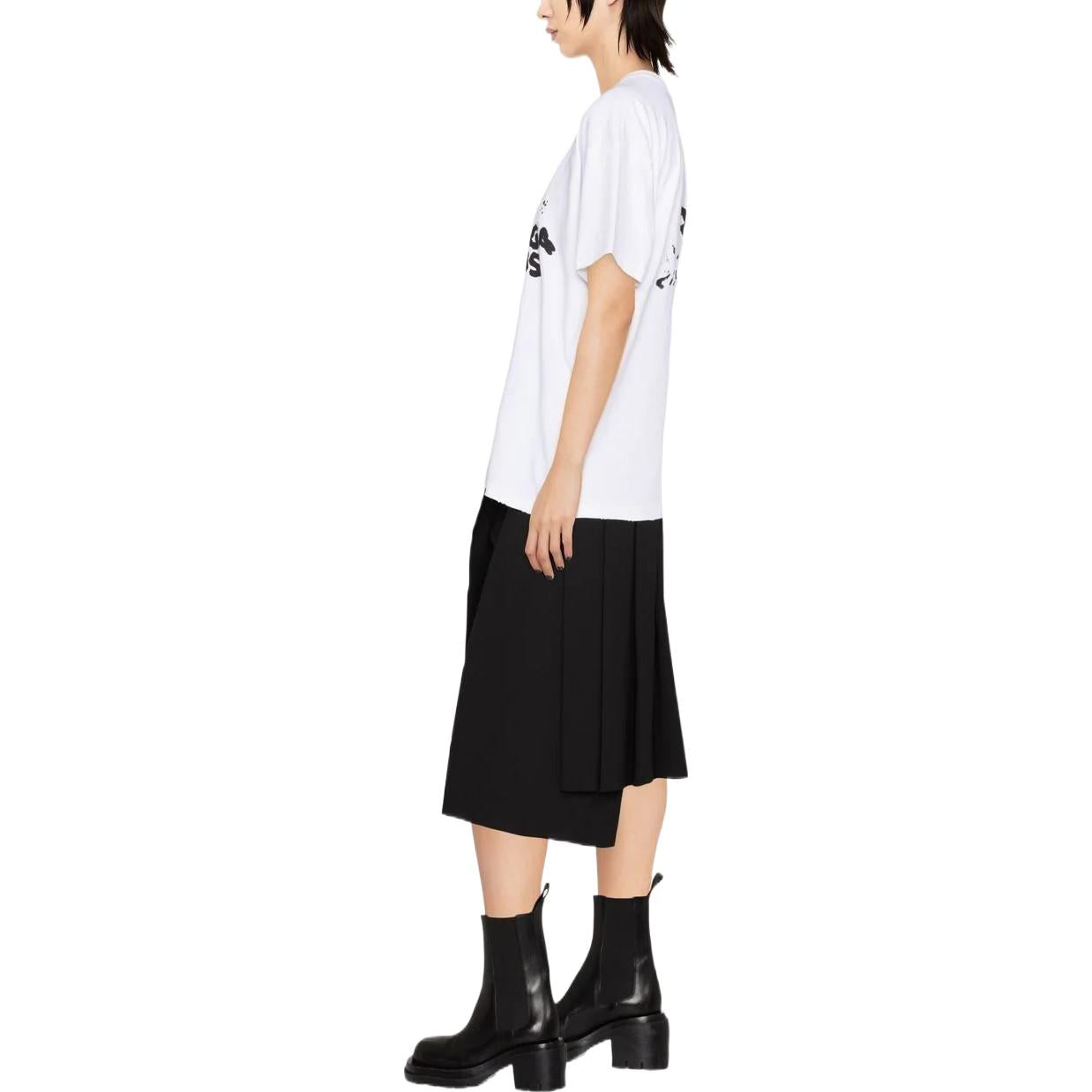 (WMNS) Balenciaga Hand-Drawn BB Icon T-shirt Medium Fit 'White' 612965TNVN49040