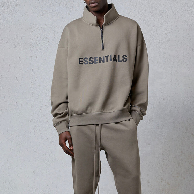 Fear of God Essentials FW20 Half Zip Sweatshirt 'Taupe' FOG-FW20-209