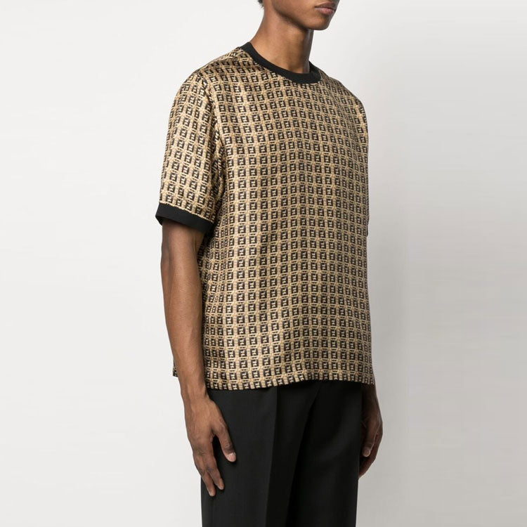 FENDI Logo Printing Short Sleeve Unisex Yellow FY1021AFROF0UNT