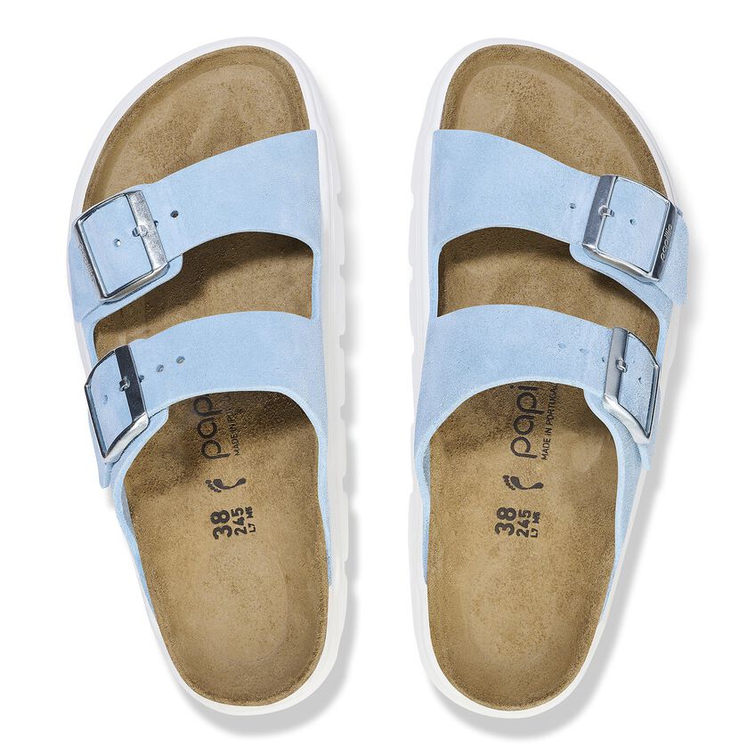 (WMNS) Birkenstock Arizona Chunky Suede Leather Narrow Fit Sandals 'Mineral Blue' 1026883