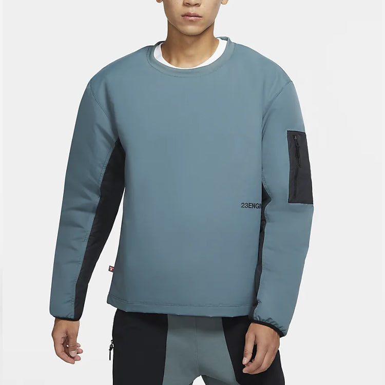 Air Jordan 23 Engineered Contrast Color Stitching Round Neck Pullover Padded Green Jacket DC9657-387