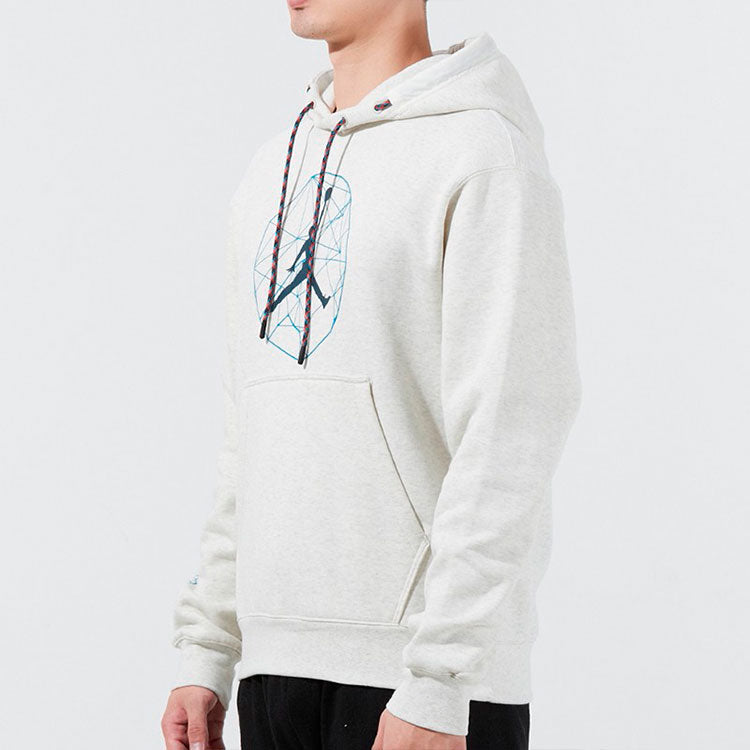 Men's Air Jordan Casual Sports Hooded Lacing Pullover Autumn White DC9728-141
