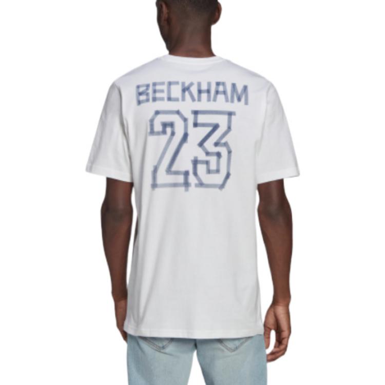 adidas Beckham Alphabet Numeric Printing Soccer/Football Athleisure Casual Sports Short Sleeve White HC4155
