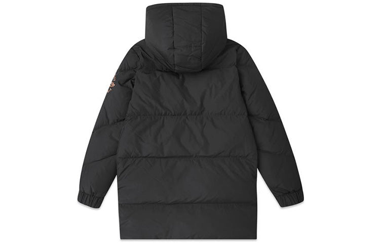 (WMNS) Skechers Mid-Length Warm Hooded Down Jacket 'Black Pink' L419W047
