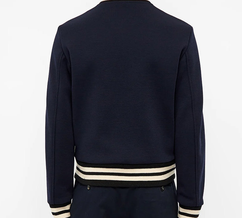 Gucci Knitted Fabric Wool Pilot Jacket For Men Navy 598731-ZADBU-4062