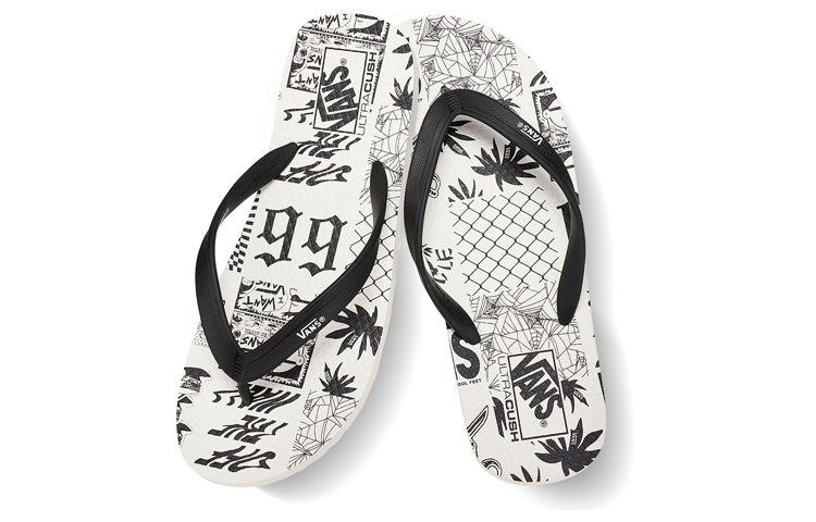 Vans Makena Fashion Unisex Black White Slippers 'Black White' VN0A3MTLW85