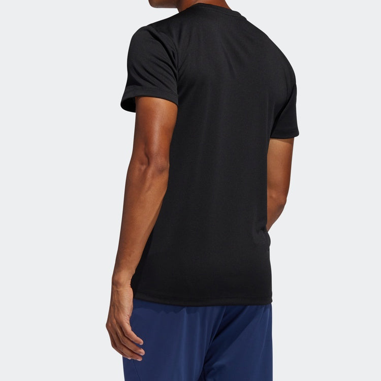 adidas Casual Sports Round-neck Short-sleeve Tee Men Black FL4309