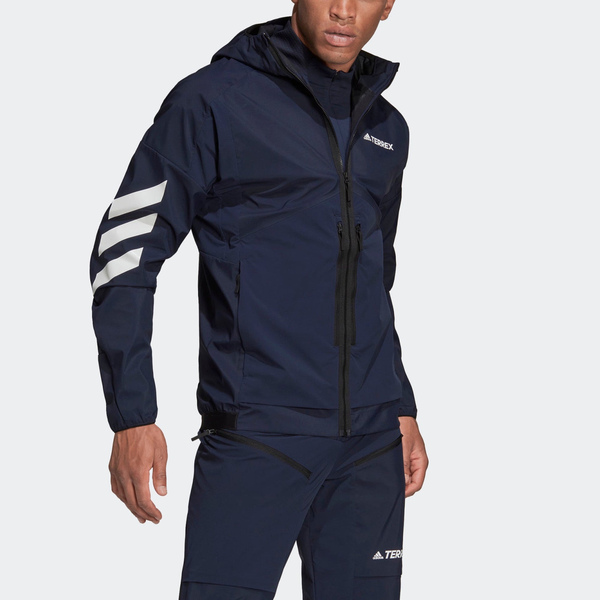 adidas Terrex Outdoor Sports Hooded Jacket Navy Blue GV4359
