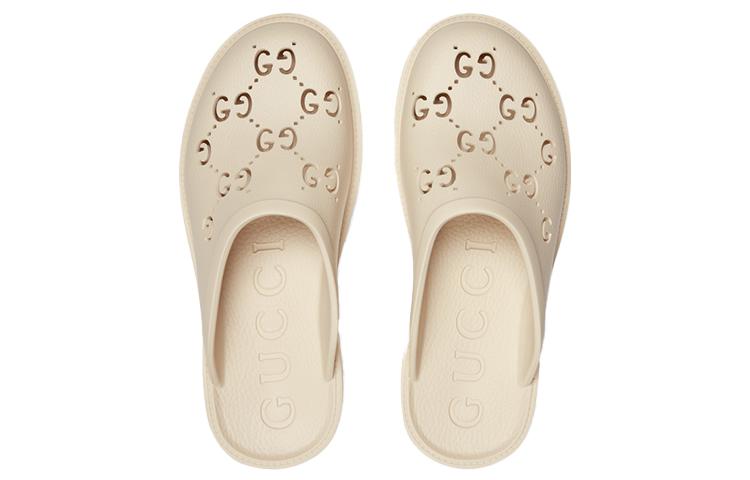 Gucci Slip On Sandal 'Cut Out Monogram - Mystic White' 655517-JFB00-9022