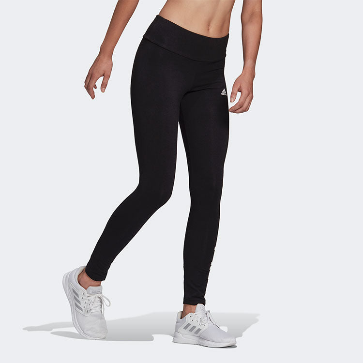 (WMNS) adidas W Lin Leg logo Printing Sports Tight Gym Pants/Trousers/Joggers Black GL0633