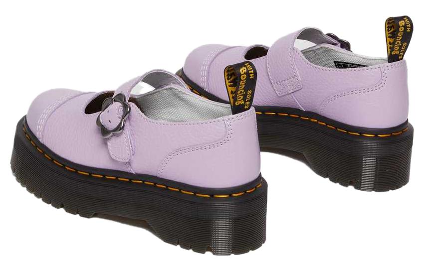 (WMNS) Dr. Martens Addina Flower Buckle Leather Platform Shoes 'Lilac' 30805308